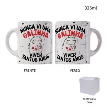 Imagem de Caneca 325ml Flork Nunca Vi Uma Galinha Viver Tantos Anos - LARANJA E 