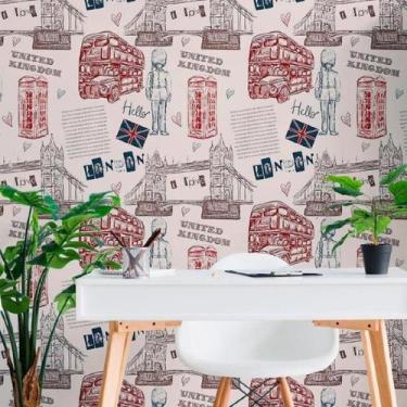 Imagem de Papel de Parede Adesivo Londres N011018 0,58x2,5M - Adesivo BR