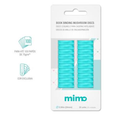 Imagem de Disco Cogumelo para Caderno Inteligente Azul Água 24 mm Mimo 20 Unidad