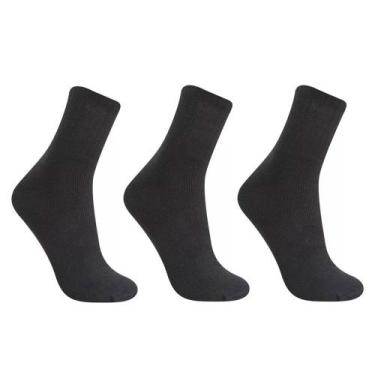 Imagem de Kit 3 Pares de Meia Masculino Cano Longo Preto - SELENE, Preto, 39/43