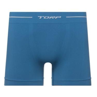 Imagem de Cueca Boxer Torp Microfibra Sem Costura Marrocos - Ref 8001, P, Azul