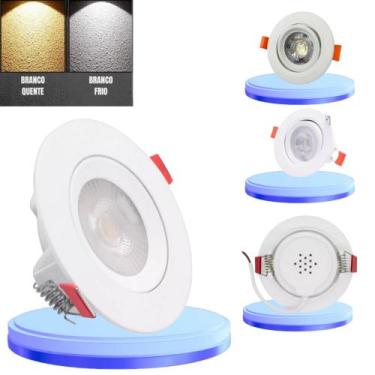 Imagem de Kit 5 Spot Led Redondo Embutir Direcionável 7W Frio 6500k Ou Branca Qu