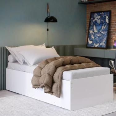 Imagem de Bicama 3 em 1 Solteiro MDF Vira Cama Auxiliar Casal Solteiro Durabilidade Robusta Prática (Branco)