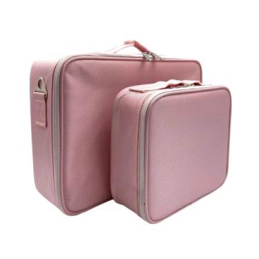 Imagem de Kit Maleta Maquiagem Case Profissional Makeup Organizador Divisórias R