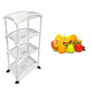 Imagem de Cesto Organizador Quadruplo Multiuso Cozinha Fruteira Maquiagem Banhei