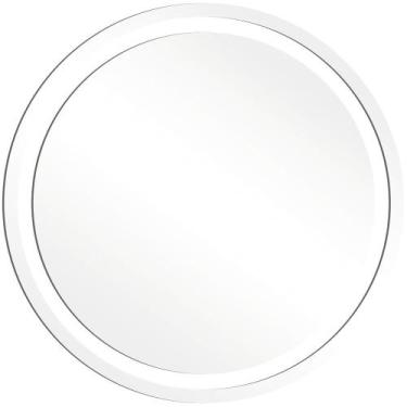 Imagem de Espelho Multiuso Lapidado Pendurador Jateado Led Branco 50cm Redondo -