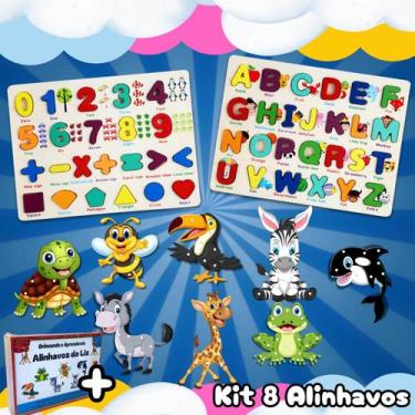 Imagem de Kit 10 Brinquedos Educativos Aprendizado Ingles Portugues Alfabeto e N