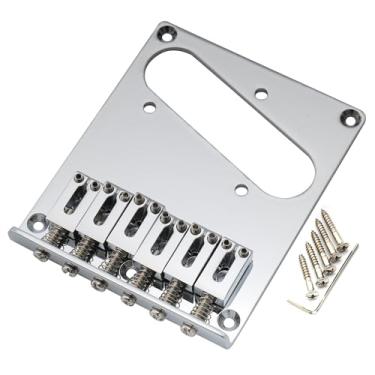 Imagem de Musiclily Pro 10.8mm Moderna Ponte Telecaster 6 Carrinhos Liga de Zinco para Guitarra Squier e Import tipo Tele, Cromada