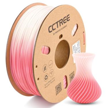 Imagem de CCTREE Impressora 3D PLA (PLA Plus) 1,75 mm Mudança de cor por precisão do filamento de temperatura +/- 0,03 mm 1 kg Peso líquido para impressora 3D Creality K1, Bambu LAB X1, P1, A1 (vermelho a