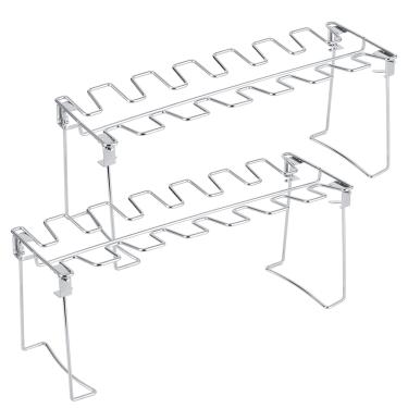 Imagem de Cremalheira de Perna de Frango, 2 Peças de Torrador de Frango de Aço Inoxidável, Suporte de Baqueta de Frango para Grelha, Suporte Torrador para Grelha de Fumante, Forno,