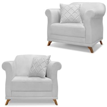 Imagem de Kit 2 Poltronas Decorativas Retro Polo Linho Grigio Ezz