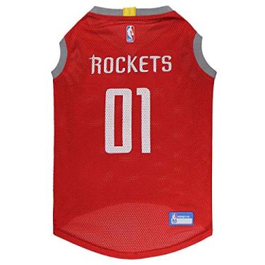 Imagem de Camiseta NBA HOUSTON ROCKETS DOG, M - Regata de basquete para animais de estimação