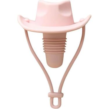 Imagem de Rolha de vinho de silicone, em forma de cowboy, seladora reutilizável à prova de vazamento de tampa de garrafa (rosa)