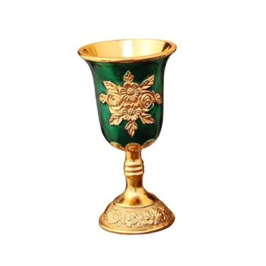Imagem de Taça Europeia Taça Dourada Taça em Taça de Metal de Luxo Mini Taça de Vinho Taça de Vinho Taça para Aniversário Casamento Bar Decoração, Verde