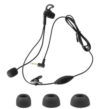 Imagem de MIMIRACLE Fone de ouvido PTT Árbitro 3,5 mm, fone de ouvido direito com botão de apertar para falar, fone de ouvido intra-auricular adequado para V4 V6 FBIM futebol futebol árbitro intercomunicador