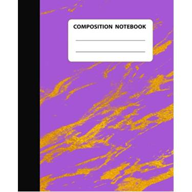 Imagem de Composition Notebook: Wide Ruled Lined Paper Notebook | Gold Glitter Liquid Marble Painting Workbook for Students | 110 Pages