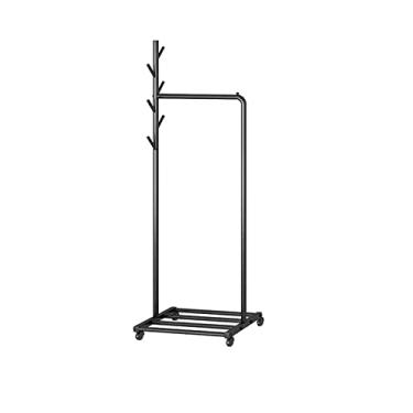 Imagem de Cabideiro de chão para casa cabideiro para uso interno simples cabideiro de secagem de haste única dourado preto cabide para casacos, suporte de chão (preto, pequeno)