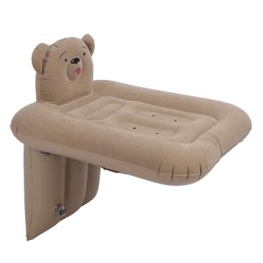 Imagem de Cama de Carro Inflável para Crianças, Design de Urso de Desenho Animado Com Cinto de Segurança Removível, Cama de Viagem Portátil para Crianças, Ajuste Universal para Carros,