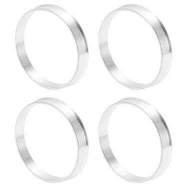 Imagem de INFINAUTO Anéis centralizados no cubo da roda do carro OD 59,6 mm para ID 56,1 mm eixo central de rodas amortecedores Hubrings liga de alumínio tom prata durável