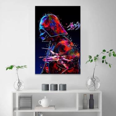 Imagem de Quadro Decorativo para Sala Darth Vader Nave Grande Star Wars Sala Cinema Geek Moderno Tela Canvas Filmes Clássicos Decoração casa Nova Abstrata Decorativo Arte Ambiente Moderno Quarto Casal Escritório Tela Canvas Parede Hall Decoração Estúdio Casa Nova