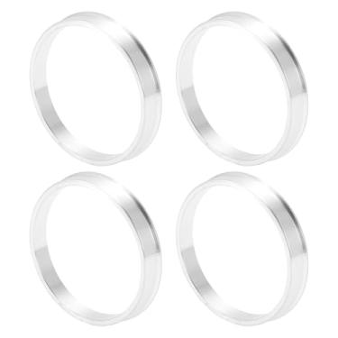 Imagem de INFINAUTO Anéis centralizados no cubo da roda do carro OD 64,1 mm para ID 58,6 mm eixo central de rodas amortecedores Hubrings liga de alumínio tom prata durável