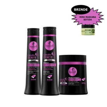 Imagem de Kit Haskell Cavalo Forte Hidra Shamp Cond Masc 500ml Mimo