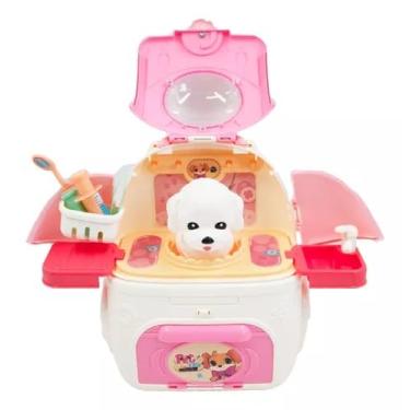 Imagem de Mochila Veterinaria Infantil Pet Shop Kit Médico (Rosa)
