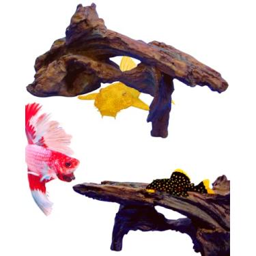 Imagem de Ornamento de aquário Driftwood de 15,24 cm – Decoração de tronco de árvore para aquário de peixes