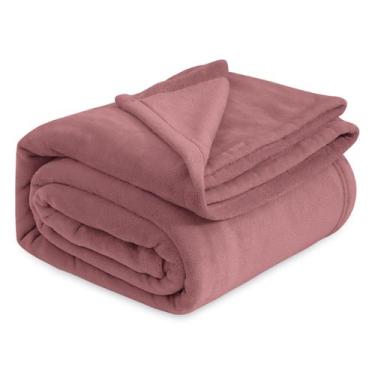 Imagem de Cobertor Bedsure Fleece Queen Size - Flanela Rosa 230x230cm