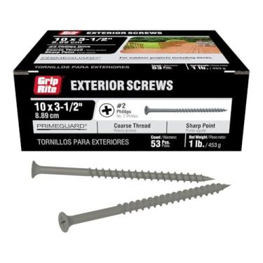 Imagem de Parafuso externo de rosca grossa com cabeça de bolha. 3 1/2 polegada #10 Grip-Rite #PTN312S1