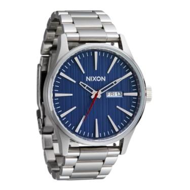 Imagem de Nixon Sentry masculino aço inoxidável prata/índigo, prata/índigo, Aço inoxidável Sentinela