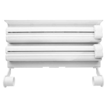 Imagem de Organizador de Cozinha 3 em 1 Porta Rolos Papel Toalha Filme - CLINK