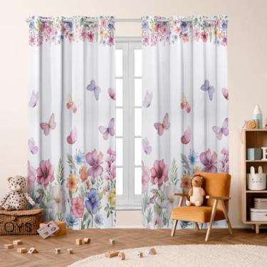 Imagem de Cortina Infantil Blackout 2,80x2,20 Decoração Divertida para Quarto de Criança (Borboletas Encantada)