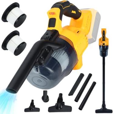 Imagem de Aspirador de pó sem fio compatível com bateria Dewalt 20 V, aspirador portátil com 2 filtros HEPA laváveis, aspirador sem escova para piso de madeira, tapete, limpeza de carro (bateria não incluída)