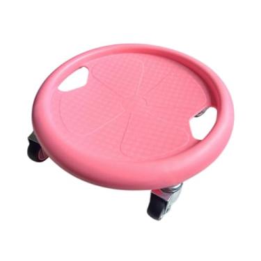 Imagem de kowaku Placa abdominal do slider de rolos de exercício abdominal, 4 rodas Treinamento de força central Rolo de fitness silencioso disco deslizante, Rosa