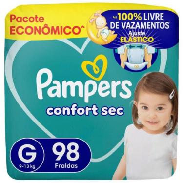 Imagem de Fralda Pampers Confort Sec Tamanho G 98 unidades, G, 98
