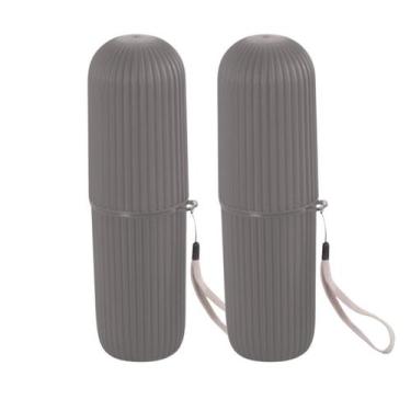 Imagem de Porta Escova Dental Case Estojo Bolsa Viagem Escola 2pçs - PLASUTIL, C