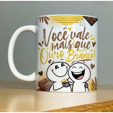 Imagem de Caneca Flork Casal Namorados Chocolate Páscoa Cerâmica 325ml - Pammy s