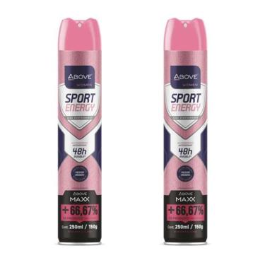 Imagem de Kit 2 Desodorante Above Aero 250ml Maxx Sport Energy Women