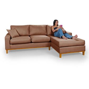 Imagem de Sofá Amsterdã Living Com Chaise Lado Esquerdo Em Linho - Essencial Est