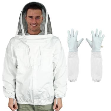 Imagem de Jaqueta Luwint Ventilada para apicultura – Jaqueta profissional de algodão apicultura terno com capuz para véu de esgrima para homens e mulheres apicultor