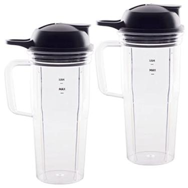 Imagem de TJPoto Pacote com 2 # NB50100C NB50200 NBF50500 680.4 g copo com cabo e tampa 1000 Combo e peça de reposição selecionada nova para NutriBullet Pro