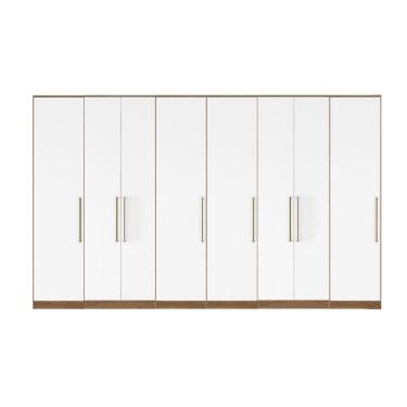 Imagem de Roupeiro Modulado Irlanda 382m 8 Portas 6 Gavetas - Amendola Touch/ Branco Demóbile 