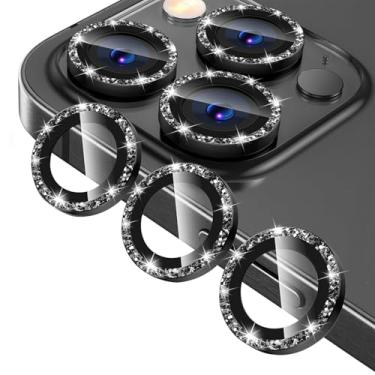 Imagem de KEKBOXQ Pacote com 3 x 2 protetores de lente de câmera para iPhone 16 Pro Max de 6,9 polegadas, iPhone 16 Pro de 6,3 polegadas, protetor de tela de lente de vidro temperado, anel individual de metal