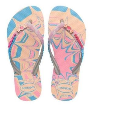 Imagem de Chinelo Havaianas Infantil Kids Slim Glitter Menina Rosa, Rosa glow, 2