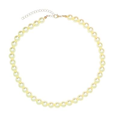 Imagem de Colar de pérolas de imitação de contas barrocas coloridas para meninas, mulheres, adolescentes, adultos, simples, prata, delicados colares de pérolas para facilitar a combinação, Pérola simulada,