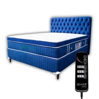 Imagem de Colchão Queen 1,58x1,98 Com Massageador Base Box Bipartido Cabeceira C