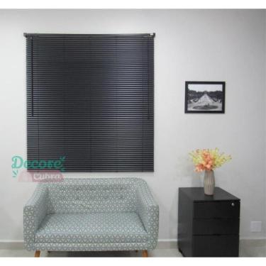 Imagem de Persiana Horizontal Pvc 25Mm Block 80Larg X 160Alt Preta - Top Flex Pe