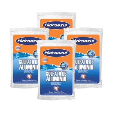 Imagem de Kit 4 Sulfato Tratamento Piscina Alumínio Hidroazul 2kg
