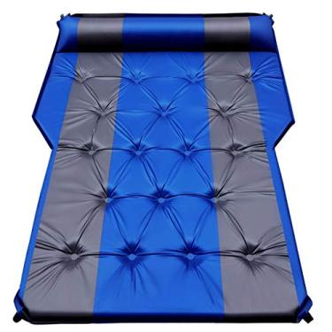 Imagem de Colchão inflável automático a bordo SUV carro especial meio da cama tronco cama de viagem cama de ar almofada de sono autônomo (cor: azul-cinza)